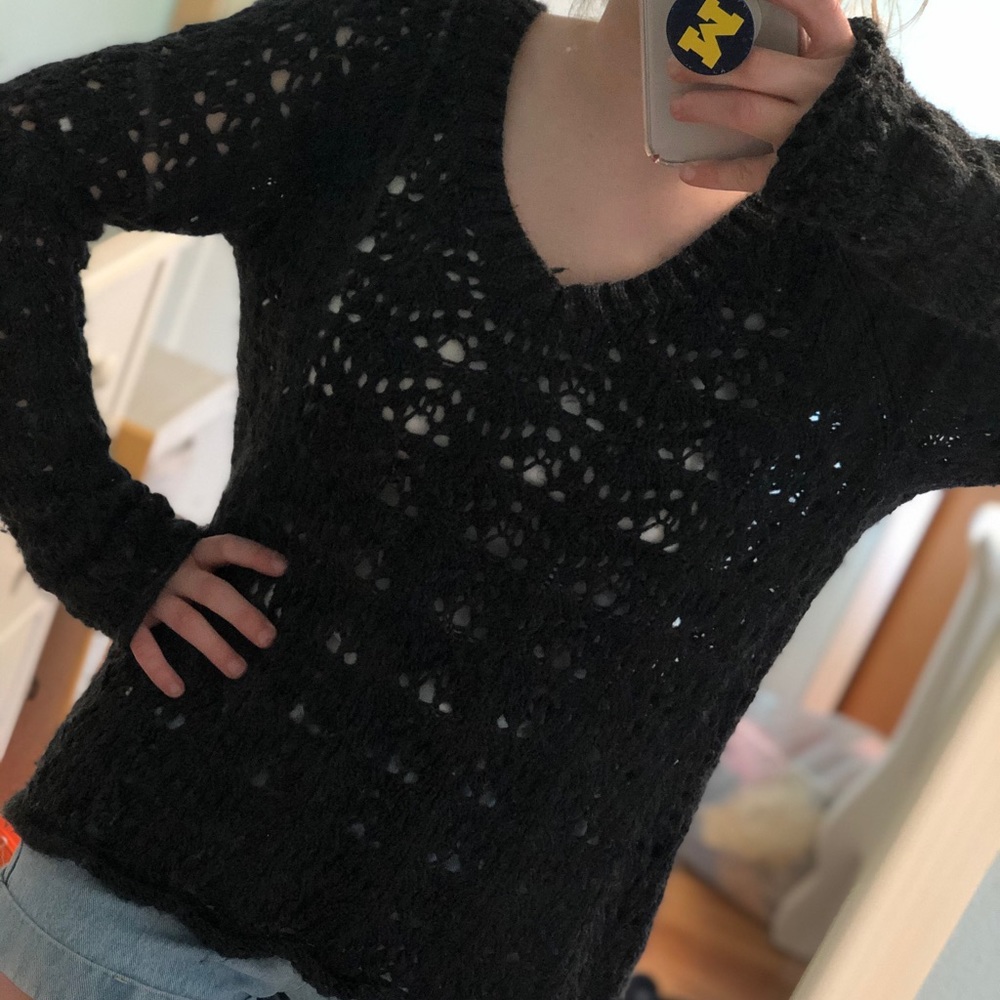 Long black sweater